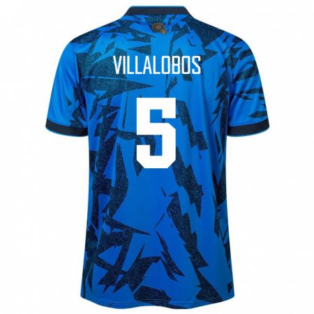 Kandiny Kinderen El Salvador Kristian Villalobos #5 Blauw Thuisshirt Thuistenue 24-26 T-Shirt