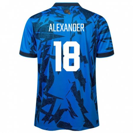 Kandiny Bambino Maglia El Salvador Alexander Aguilar #18 Blu Kit Gara Home 24-26 Maglietta