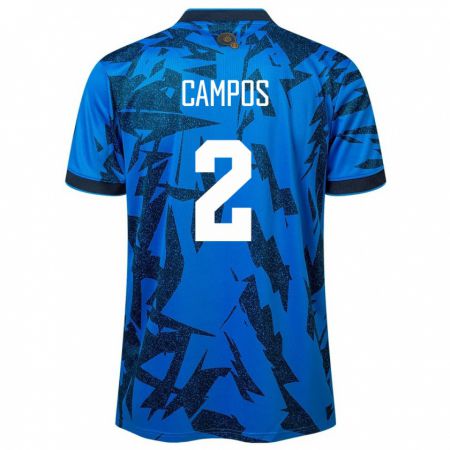 Kandiny Kinderen El Salvador Adonis Campos #2 Blauw Thuisshirt Thuistenue 24-26 T-Shirt België