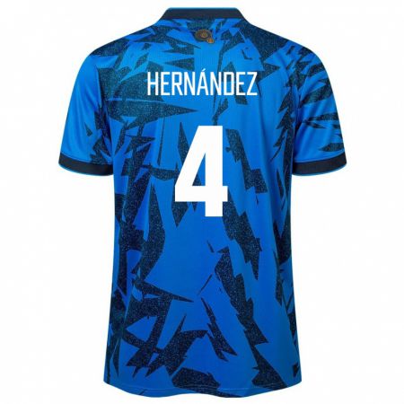 KandinyキッズエルサルバドルElaily Hernández#4青ホームシャツ24-26ジャージーユニフォーム