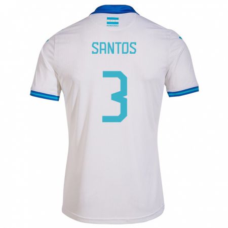 Kandiny Kinderen Honduras Marcelo Santos #3 Wit Thuisshirt Thuistenue 24-26 T-Shirt België