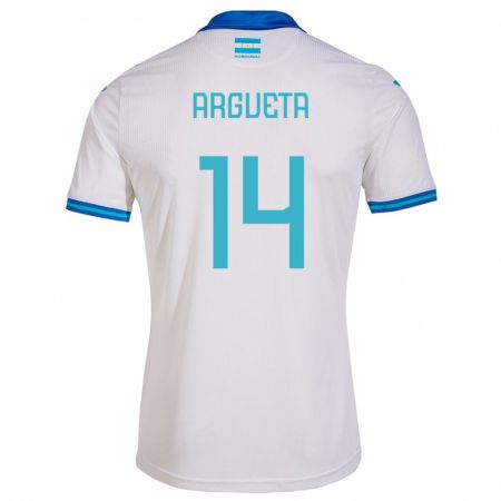 Kandiny Niño Camiseta Honduras Carlos Argueta #14 Blanco 1ª Equipación 24-26 La Camisa