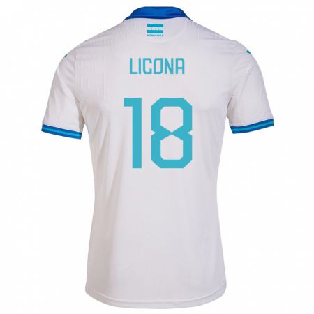 Kandiny Niño Camiseta Honduras Marlon Licona #18 Blanco 1ª Equipación 24-26 La Camisa México