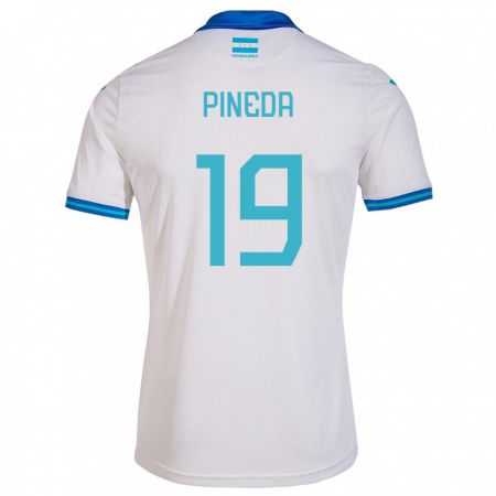 Kandiny Niño Camiseta Honduras Carlos Pineda #19 Blanco 1ª Equipación 24-26 La Camisa