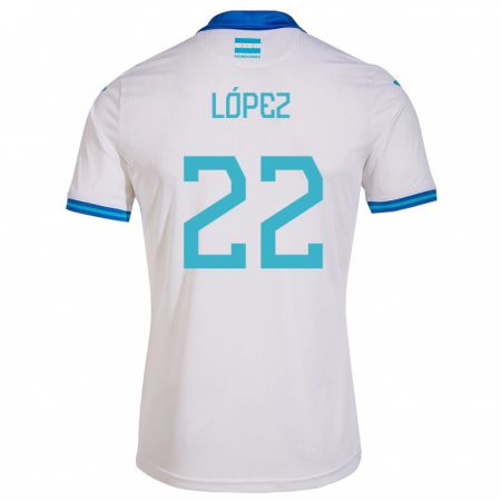 Kandiny Niño Camiseta Honduras Luis López #22 Blanco 1ª Equipación 24-26 La Camisa