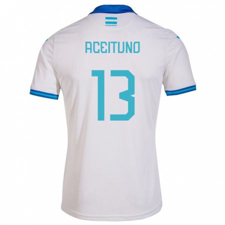 Kandiny Niño Camiseta Honduras Marco Aceituno #13 Blanco 1ª Equipación 24-26 La Camisa México