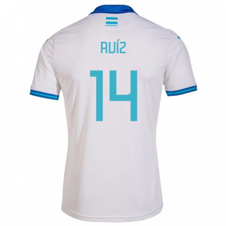 Kandiny Niño Camiseta Honduras David Ruíz #14 Blanco 1ª Equipación 24-26 La Camisa México