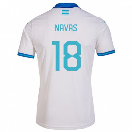 Kandiny Niño Camiseta Honduras Johan Navas #18 Blanco 1ª Equipación 24-26 La Camisa