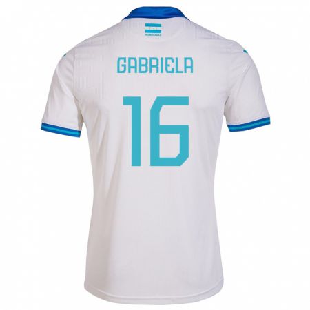 Kandiny Niño Camiseta Honduras Gabriela García #16 Blanco 1ª Equipación 24-26 La Camisa