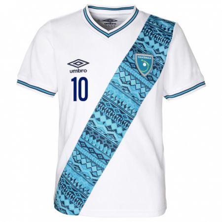 Kandiny Bambino Maglia Guatemala Andrea Álvarez #10 Bianco Kit Gara Home 24-26 Maglietta