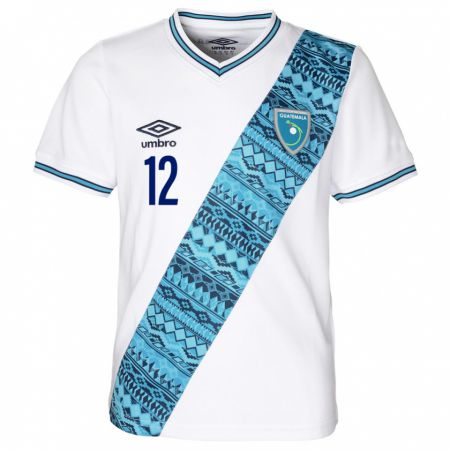 Kandiny Bambino Maglia Guatemala John Lutin #12 Bianco Kit Gara Home 24-26 Maglietta