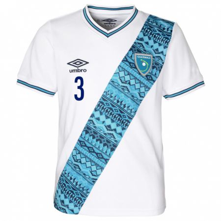 Kandiny Bambino Maglia Guatemala Fredy Gálvez #3 Bianco Kit Gara Home 24-26 Maglietta