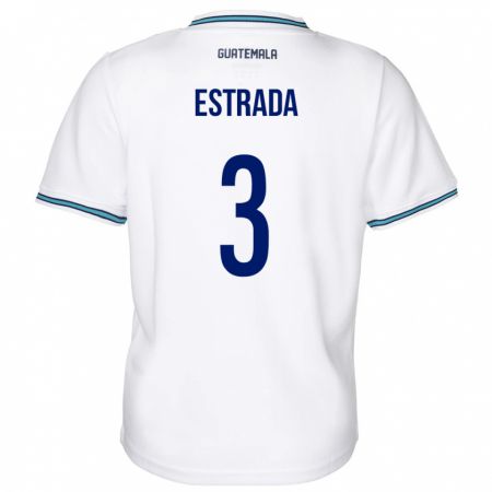 Kandiny Kinder Guatemala Carlos Estrada #3 Weiß Heimtrikot Trikot 24-26 T-Shirt Österreich