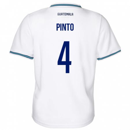 Kandiny Kinder Guatemala José Carlos Pinto #4 Weiß Heimtrikot Trikot 24-26 T-Shirt Österreich