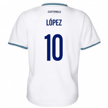 Kandiny Kinder Guatemala Antonio López #10 Weiß Heimtrikot Trikot 24-26 T-Shirt Österreich