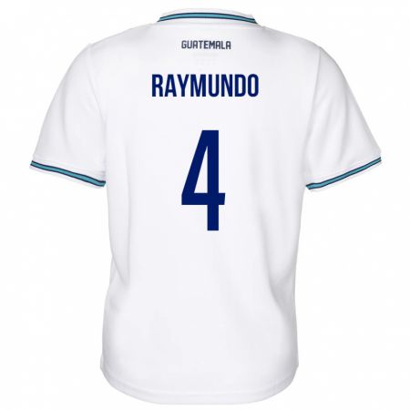 KandinyキッズグアテマラCristopher Raymundo#4白ホームシャツ24-26ジャージーユニフォーム