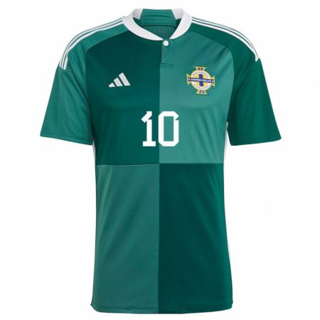 Kandiny Niño Camiseta Irlanda Del Norte Keri Halliday #10 Verde 1ª Equipación 24-26 La Camisa