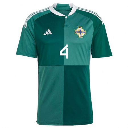 Kandiny Niño Camiseta Irlanda Del Norte Caolan Boyd-Munce #4 Verde 1ª Equipación 24-26 La Camisa