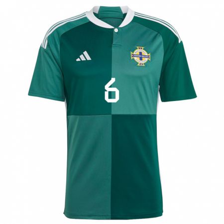 Kandiny Bambino Maglia Irlanda Del Nord George Saville #6 Verde Kit Gara Home 24-26 Maglietta