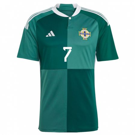 Kandiny Niño Camiseta Irlanda Del Norte Chris Atherton #7 Verde 1ª Equipación 24-26 La Camisa