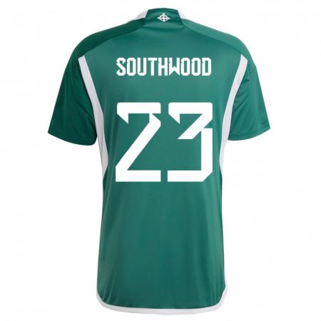 Kandiny Niño Camiseta Irlanda Del Norte Luke Southwood #23 Verde 1ª Equipación 24-26 La Camisa