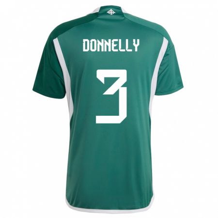 Kandiny Kinderen Noord-Ierland Aaron Donnelly #3 Groente Thuisshirt Thuistenue 24-26 T-Shirt België