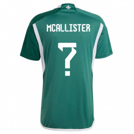 Kandiny Kinderen Noord-Ierland Sean Mcallister #0 Groente Thuisshirt Thuistenue 24-26 T-Shirt