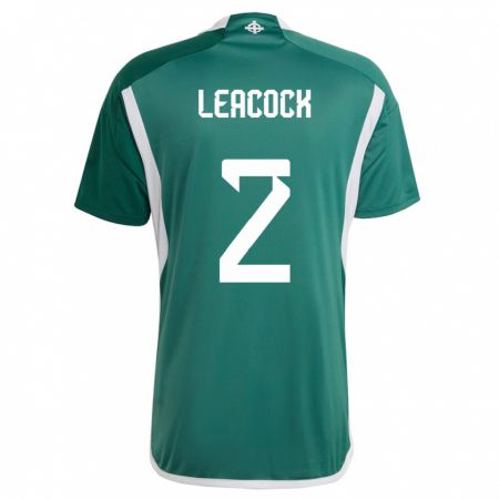 Kandiny Bambino Maglia Irlanda Del Nord Callum Leacock #2 Verde Kit Gara Home 24-26 Maglietta