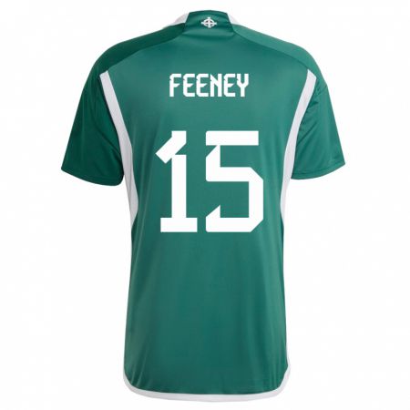 Kandiny Kinderen Noord-Ierland George Feeney #15 Groente Thuisshirt Thuistenue 24-26 T-Shirt