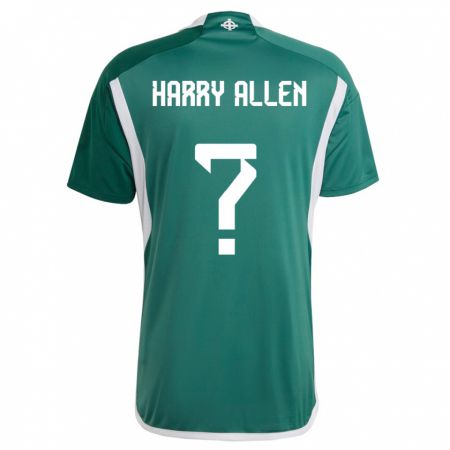 Kandiny Niño Camiseta Irlanda Del Norte Harry Allen #0 Verde 1ª Equipación 24-26 La Camisa