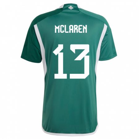 Kandiny Bambino Maglia Irlanda Del Nord Rachel Mclaren #13 Verde Kit Gara Home 24-26 Maglietta