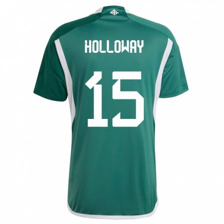 Kandiny Bambino Maglia Irlanda Del Nord Rebecca Holloway #15 Verde Kit Gara Home 24-26 Maglietta