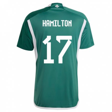 Kandiny Bambino Maglia Irlanda Del Nord Caragh Hamilton #17 Verde Kit Gara Home 24-26 Maglietta