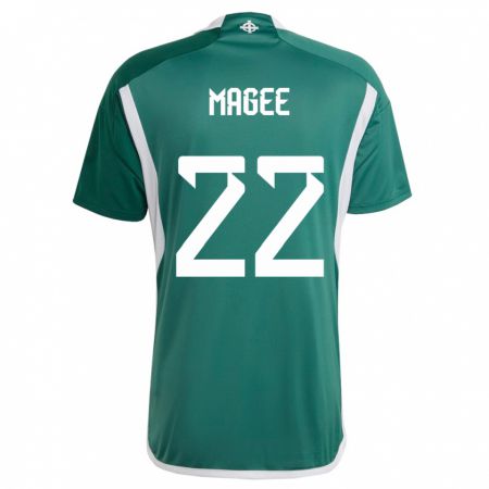 Kandiny Bambino Maglia Irlanda Del Nord Abbie Magee #22 Verde Kit Gara Home 24-26 Maglietta