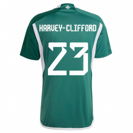 Kandiny Kinderen Noord-Ierland Maddy Harvey-Clifford #23 Groente Thuisshirt Thuistenue 24-26 T-Shirt