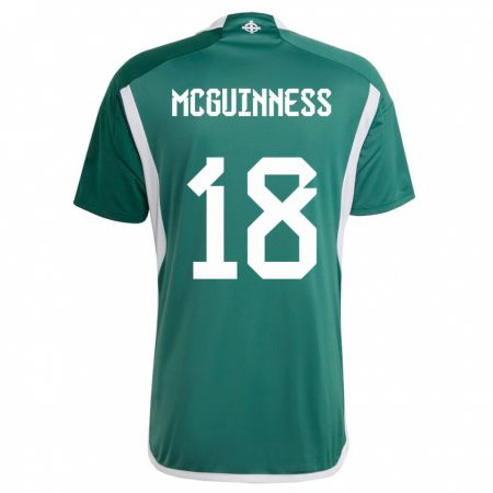 Kandiny Bambino Maglia Irlanda Del Nord Caitlin Mcguinness #18 Verde Kit Gara Home 24-26 Maglietta