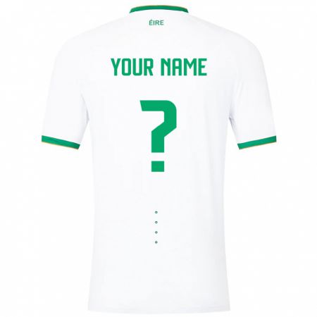 Kandiny Bambino Maglia Irlanda Il Tuo Nome #0 Bianco Kit Gara Away 24-26 Maglietta