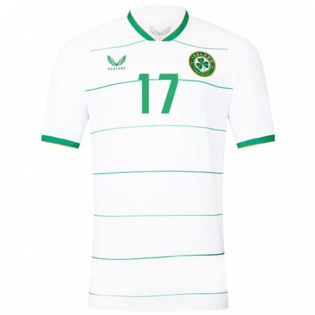 Kandiny Bambino Maglia Irlanda Jason Knight #17 Bianco Kit Gara Away 24-26 Maglietta