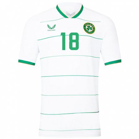 Kandiny Bambino Maglia Irlanda Justin Ferizaj #18 Bianco Kit Gara Away 24-26 Maglietta