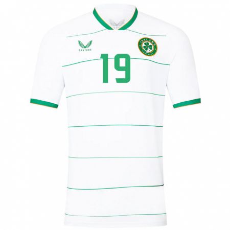 Kandiny Bambino Maglia Irlanda Abbie Larkin #19 Bianco Kit Gara Away 24-26 Maglietta