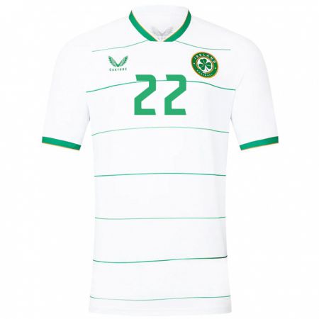 Kandiny Bambino Maglia Irlanda Isibeal Atkinson #22 Bianco Kit Gara Away 24-26 Maglietta