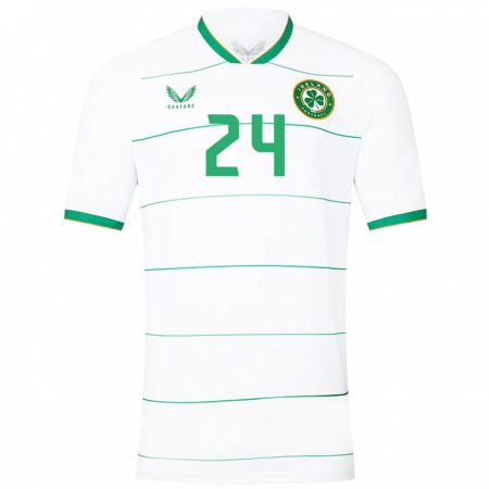 Kandiny Bambino Maglia Irlanda Sean Roughan #24 Bianco Kit Gara Away 24-26 Maglietta