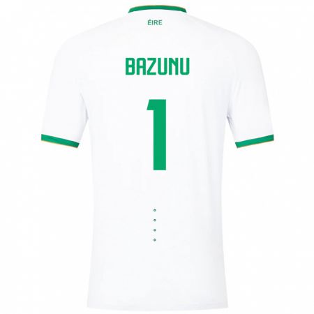 Kandiny Bambino Maglia Irlanda Gavin Bazunu #1 Bianco Kit Gara Away 24-26 Maglietta