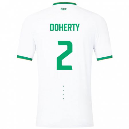 Kandiny Bambino Maglia Irlanda Matt Doherty #2 Bianco Kit Gara Away 24-26 Maglietta