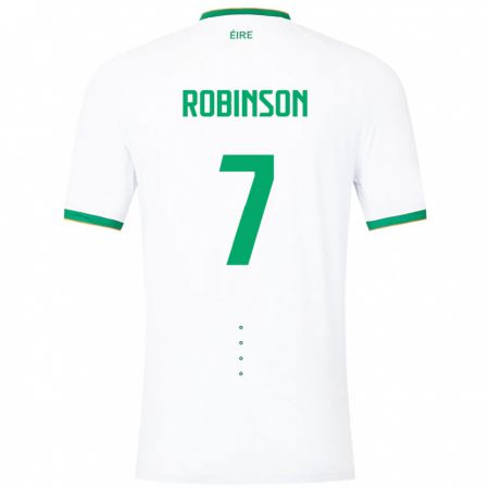 Kandiny Bambino Maglia Irlanda Callum Robinson #7 Bianco Kit Gara Away 24-26 Maglietta