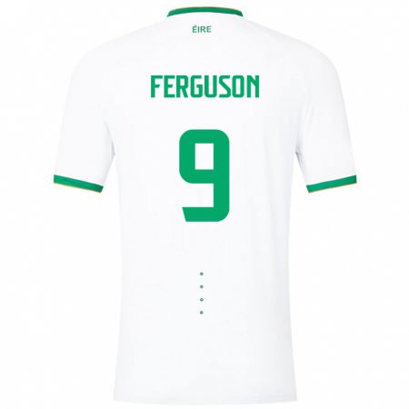 Kandiny Bambino Maglia Irlanda Evan Ferguson #9 Bianco Kit Gara Away 24-26 Maglietta