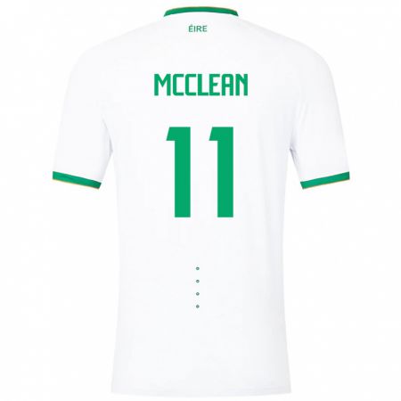 Kandiny Bambino Maglia Irlanda James Mcclean #11 Bianco Kit Gara Away 24-26 Maglietta