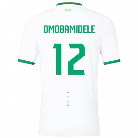 Kandiny Bambino Maglia Irlanda Andrew Omobamidele #12 Bianco Kit Gara Away 24-26 Maglietta