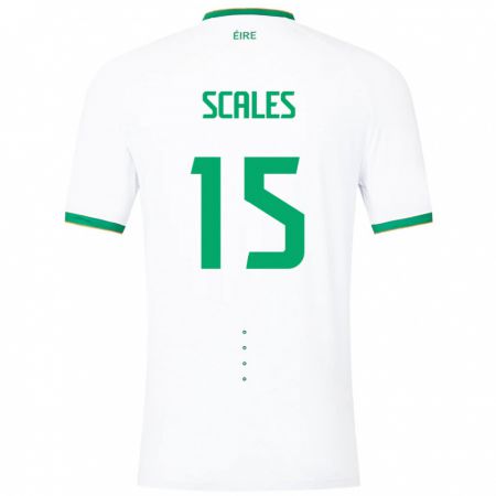 Kandiny Bambino Maglia Irlanda Liam Scales #15 Bianco Kit Gara Away 24-26 Maglietta