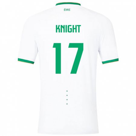 Kandiny Bambino Maglia Irlanda Jason Knight #17 Bianco Kit Gara Away 24-26 Maglietta